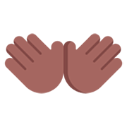 Emoji 👐🏾 Mani Aperte: Carnagione Abbastanza Scura su Microsoft Windows 11 22H2.