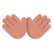 👐🏽 Emoji Mãos Abertas: Pele Morena na Microsoft Windows 11 22H2.