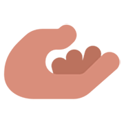 Emoji 🫴🏽 Palmo İn Su: Carnagione Olivastra su Microsoft Windows 11 22H2.