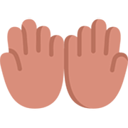 Emoji 🤲🏽 Mani Unite In Alto: Carnagione Olivastra su Microsoft Windows 11 22H2.