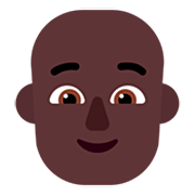 Emoji 🧑🏿‍🦲 Persona: Carnagione Scura E Calvo su Microsoft Windows 11 22H2.