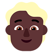 👱🏿 Emoji Pessoa: Pele Escura E Cabelo Louro na Microsoft Windows 11 22H2.