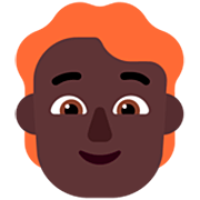 🧑🏿‍🦰 Emoji Erwachsener: dunkle Hautfarbe, rotes Haar Microsoft Windows 11 22H2.