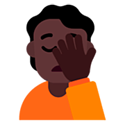 🤦🏿 Emoji sich an den Kopf fassende Person: dunkle Hautfarbe Microsoft Windows 11 22H2.
