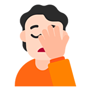 Emoji 🤦🏻 Persona Esasperata: Carnagione Chiara su Microsoft Windows 11 22H2.