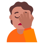 Emoji 🤦🏽 Persona Esasperata: Carnagione Olivastra su Microsoft Windows 11 22H2.