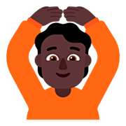 🙆🏿 Emoji Person mit Händen auf dem Kopf: dunkle Hautfarbe Microsoft Windows 11 22H2.