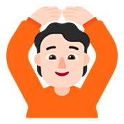 🙆🏻 Emoji Person mit Händen auf dem Kopf: helle Hautfarbe Microsoft Windows 11 22H2.
