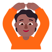 Emoji 🙆🏾 Persona Con Gesto OK: Carnagione Abbastanza Scura su Microsoft Windows 11 22H2.
