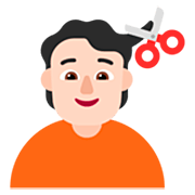 💇🏻 Emoji Persona Cortándose El Pelo: Tono De Piel Claro en Microsoft Windows 11 22H2.