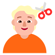 💇🏼 Emoji Persona Cortándose El Pelo: Tono De Piel Claro Medio en Microsoft Windows 11 22H2.