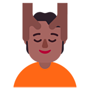 💆🏾 Emoji Person, die eine Kopfmassage bekommt: mitteldunkle Hautfarbe Microsoft Windows 11 22H2.