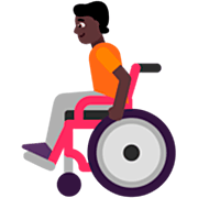 🧑🏿‍🦽 Emoji Person in manuellem Rollstuhl: dunkle Hautfarbe Microsoft Windows 11 22H2.
