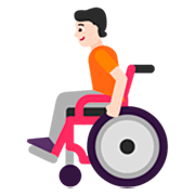 🧑🏻‍🦽 Emoji Persona en silla de ruedas manual: tono de piel claro en Microsoft Windows 11 22H2.