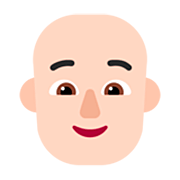 🧑🏻‍🦲 Emoji Erwachsener: helle Hautfarbe, Glatze Microsoft Windows 11 22H2.