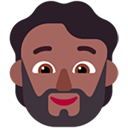 Emoji 🧔🏾 Uomo Con La Barba: Carnagione Abbastanza Scura su Microsoft Windows 11 22H2.
