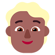 👱🏾 Emoji Persona Adulta Rubia: Tono De Piel Oscuro Medio en Microsoft Windows 11 22H2.
