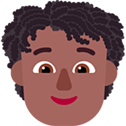 🧑🏾‍🦱 Emoji Persona: Tono De Piel Oscuro Medio, Pelo Rizado en Microsoft Windows 11 22H2.