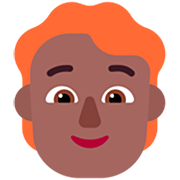 🧑🏾‍🦰 Emoji Erwachsener: mitteldunkle Hautfarbe, rotes Haar Microsoft Windows 11 22H2.