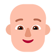 🧑🏼‍🦲 Emoji Erwachsener: mittelhelle Hautfarbe, Glatze Microsoft Windows 11 22H2.