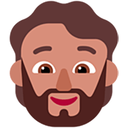 🧔🏽 Emoji Persona Con Barba: Tono De Piel Medio en Microsoft Windows 11 22H2.