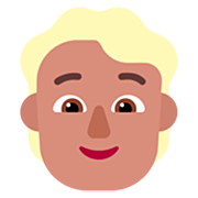 👱🏽 Emoji Persona Adulta Rubia: Tono De Piel Medio en Microsoft Windows 11 22H2.