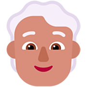 Emoji 🧑🏽‍🦳 Persona: Carnagione Olivastra E Capelli Bianchi su Microsoft Windows 11 22H2.