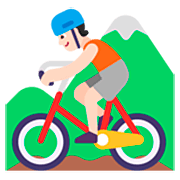🚵🏻 Emoji Pessoa Fazendo Mountain Bike: Pele Clara na Microsoft Windows 11 22H2.