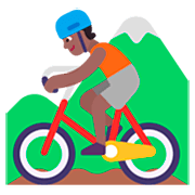 🚵🏾 Emoji Pessoa Fazendo Mountain Bike: Pele Morena Escura na Microsoft Windows 11 22H2.