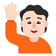Emoji 🙋🏻 Persona Con Mano Alzata: Carnagione Chiara su Microsoft Windows 11 22H2.