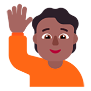 Emoji 🙋🏾 Persona Con Mano Alzata: Carnagione Abbastanza Scura su Microsoft Windows 11 22H2.