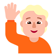🙋🏼 Emoji Persona Con La Mano Levantada: Tono De Piel Claro Medio en Microsoft Windows 11 22H2.