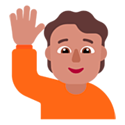🙋🏽 Emoji Person mit erhobenem Arm: mittlere Hautfarbe Microsoft Windows 11 22H2.