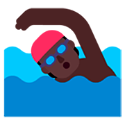 Emoji 🏊🏿 Persona Che Nuota: Carnagione Scura su Microsoft Windows 11 22H2.