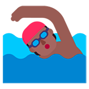 🏊🏾 Emoji Persona Nadando: Tono De Piel Oscuro Medio en Microsoft Windows 11 22H2.