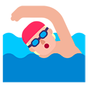 🏊🏼 Emoji Persona Nadando: Tono De Piel Claro Medio en Microsoft Windows 11 22H2.