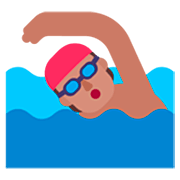 🏊🏽 Emoji Persona Nadando: Tono De Piel Medio en Microsoft Windows 11 22H2.