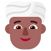 👳🏾 Emoji Pessoa Com Turbante: Pele Morena Escura na Microsoft Windows 11 22H2.