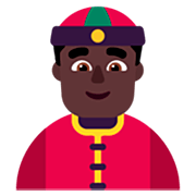 👲🏿 Emoji Mann mit chinesischem Hut: dunkle Hautfarbe Microsoft Windows 11 22H2.