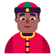 👲🏾 Emoji Homem De Boné: Pele Morena Escura na Microsoft Windows 11 22H2.
