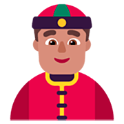 👲🏽 Emoji Mann mit chinesischem Hut: mittlere Hautfarbe Microsoft Windows 11 22H2.