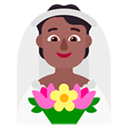 👰🏾 Emoji Person mit Schleier: mitteldunkle Hautfarbe Microsoft Windows 11 22H2.