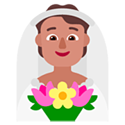 👰🏽 Emoji Novia Con Velo: Tono De Piel Medio en Microsoft Windows 11 22H2.