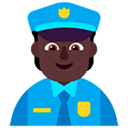 👮🏿 Emoji Agente De Policía: Tono De Piel Oscuro en Microsoft Windows 11 22H2.