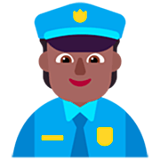 👮🏾 Emoji Agente De Policía: Tono De Piel Oscuro Medio en Microsoft Windows 11 22H2.
