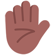 ✋🏾 Emoji erhobene Hand: mitteldunkle Hautfarbe Microsoft Windows 11 22H2.