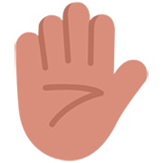 ✋🏽 Emoji Mão Levantada: Pele Morena na Microsoft Windows 11 22H2.