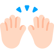 🙌🏻 Emoji zwei erhobene Handflächen: helle Hautfarbe Microsoft Windows 11 22H2.