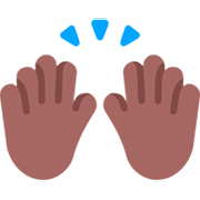 🙌🏾 Emoji Mãos Para Cima: Pele Morena Escura na Microsoft Windows 11 22H2.