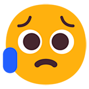 Emoji 😥 Faccina Delusa Ma Sollevata su Microsoft Windows 11 22H2.